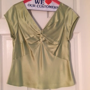 Petite silk cap sleeved top